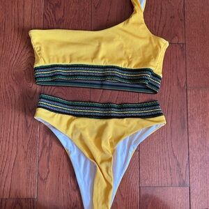 Vibrant Yellow One-Shoulder Bikini Set